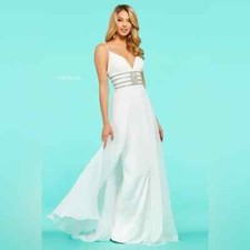 Gorgeous Black Sherri Hill gown with rhinestone embellishments- Size 6