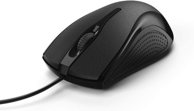 Hama Computer Mouse with Cable (Mouse with 3 Buttons for PC Laptop or Notebook New-