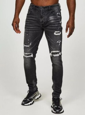 Alessandro Zavetti Jeans Slim Fit Stretch Denim Ripped Jeans
