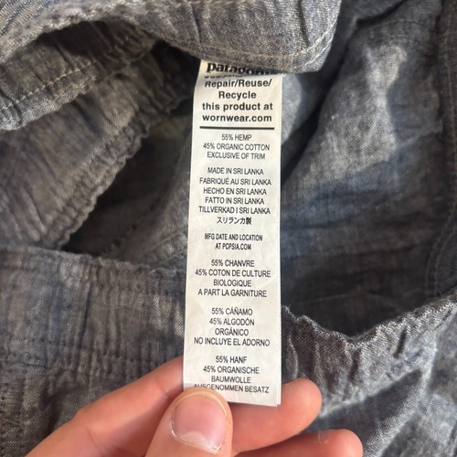 Patagonia Baggies Shorts Mens Size 2XL Gray Hemp Organic Cotton Drawstring - Picture 7 of 9