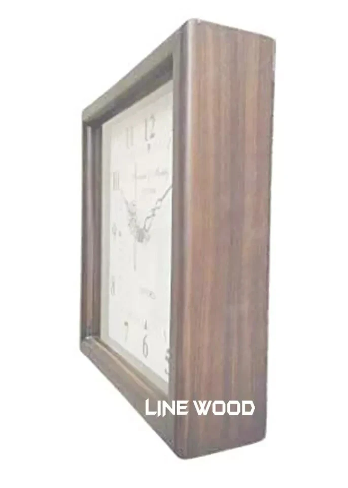 Orologio da parete fatto a mano in legno stile vintage a forma quadrata per l... - Immagine 4 di 4