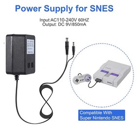 2PC Power Supply AC Adapter Cord For NES Console (Nintendo Entertainment System)