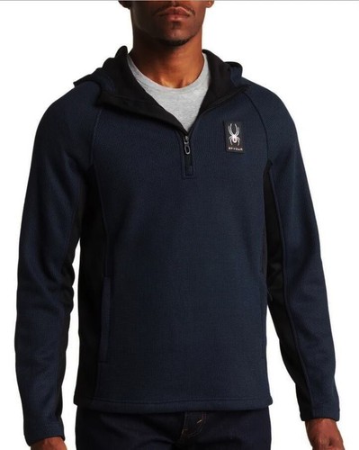 Spyder Men's Deacon Pullover Hoodie - Polar Medium, Fleece-Lined With Graphic Print & Kangaroo Pocket