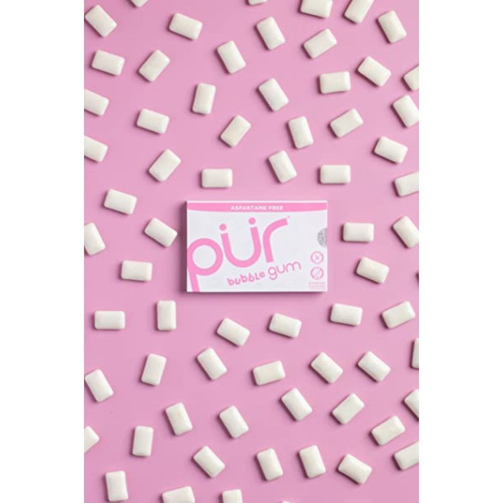 Pur Chewing Gum 100 Xylitol Sugar Natural Bubblegum Flavored Gum, 9