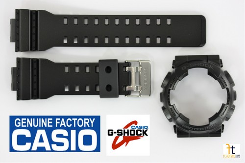 CASIO G-Shock GA-100CF-1A Original BLACK Rubber Watch BAND \u0026 BEZEL Combo |  eBay