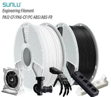 SUNLU 1.75MM PA12-CF PA6-CF PC-ABS PP Easy-PA Engineering Filament 1KG/0.8KG