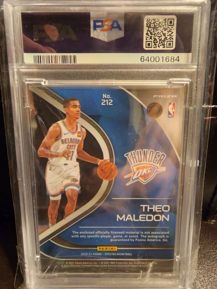 2020 Panini Spectra Jersey Celestial Prizm /99 Theo Maledon #212 RPA  PSA DNA 10 - Image 2 of 2
