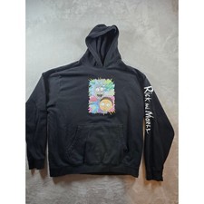 Rick and Morty Hoodie Sweatshirt Mens XL Black Graphic Read