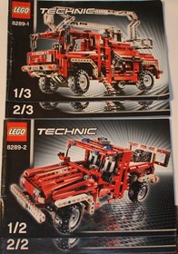 LEGO Technic 8289 Red Fire Truck with Instructions + Spare Sticker Sheet