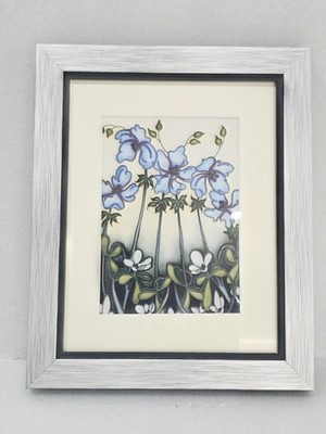 Moorcroft Nicola Slaney Wild Meadow gerahmte Röhrenlinie handbemalte Platte 23 x 28