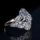Art Deco Edwardian Style Round Lab Created Diamond Engagement 14K Gold Over Ring