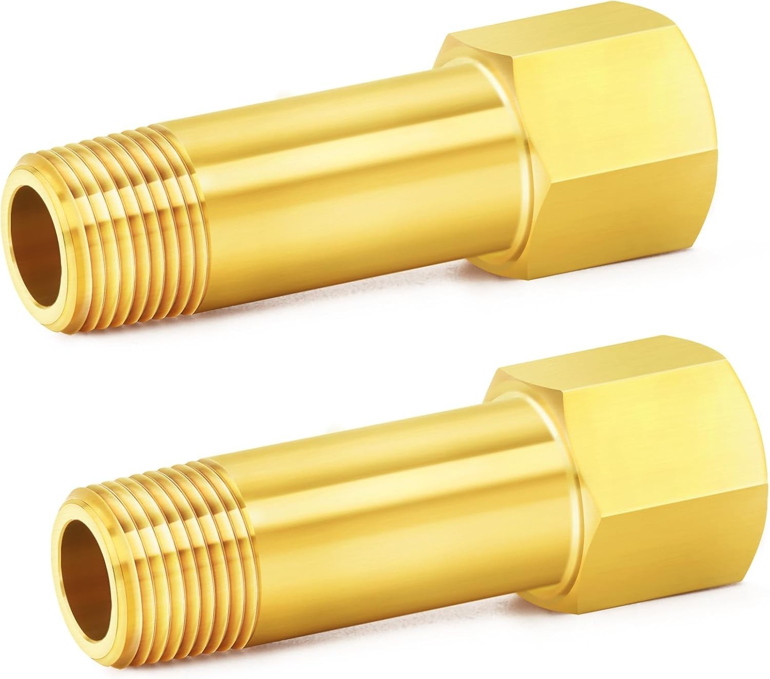 Brass Pipe Fitting, Long Nipple Pipe 1/8" NPT Male x 1/8" NPT Female Thread 2...