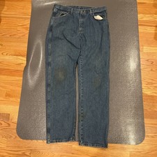 Vintage Wrangler Straight Leg Blue Jeans, Medium Wash, Workwear Style