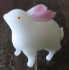 Handcrafted Art Glass Bunny Rabbit Figure Figurine Miniature Opal Milk Glass — photo 2