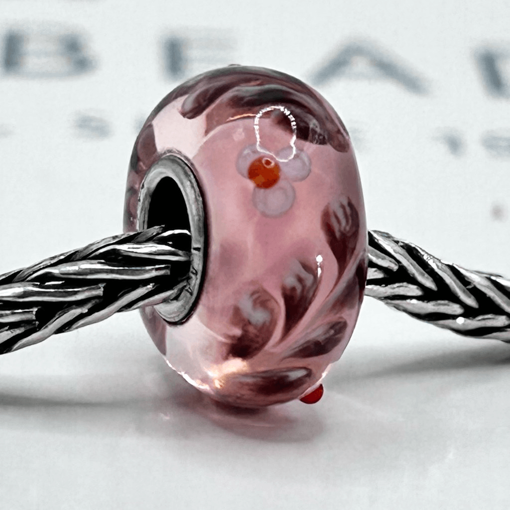 TROLLBEADS UU Pink Purple Flowers LAA 925S NEW! w Red Buds
