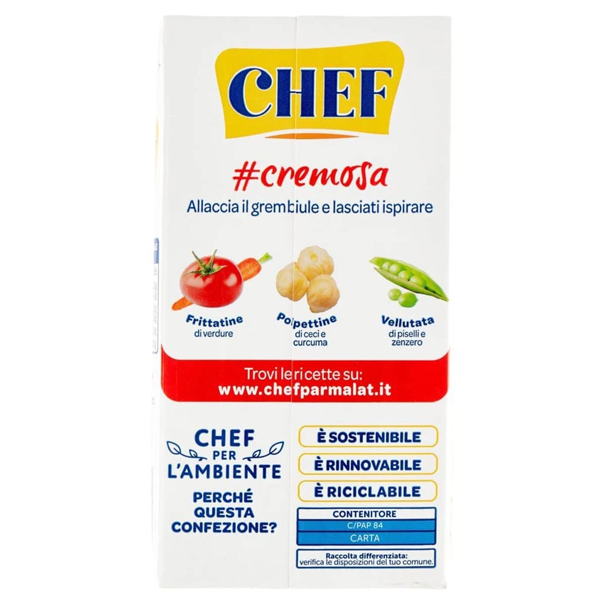 Parmalat Chef Kochsahne 12x500g haltbare Sahne Pasta & Saucen +Polpa