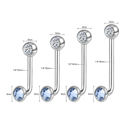 1 Pc 14G Titanium Crystal Christina Piercing VCH Piercing Women Genital Jewelry - Picture 4 of 19