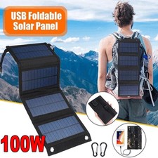 Foldable 100W Solar Panel Solar Panel PowerBank Mobile Phone USB Charger Camping
