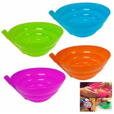 24 Pc Bowls Sip A Bowl Built-In Straw Cereal Children Kids Dish Toddler BPA Free