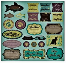 Melange PURRFECT 12x12 Cardstock Sticker Sheet scrapbooking