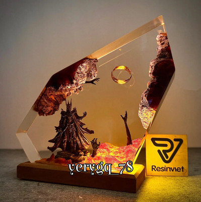 The Lord of the Ring Sauron Resin Wooden Lamp Luminous Night Light Toy Xmas Gift