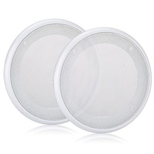 2PCS 8in White Ceiling Speaker Covers, Surface Mount Speaker Grill Mesh Round...