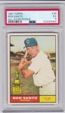 PD: 1961 Topps Baseball Card #35 Ron Santo Rookie Chicago Cubs - PSA 5. rookie card picture