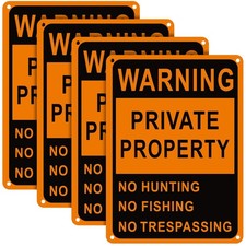 4 Pcs Posted No Trespassing Signs Private Property 10 x 7 Inch Weatherproof N...
