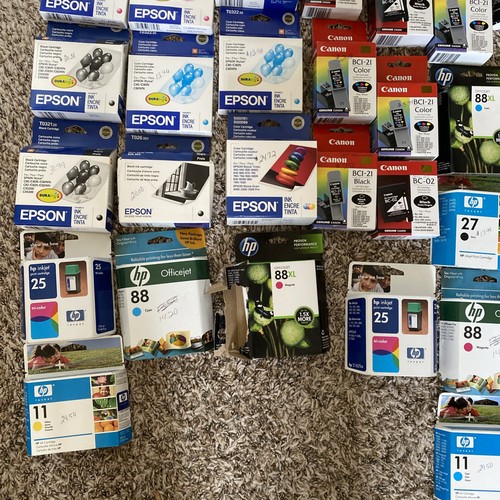 Lot Bundle Of 56 Expired Printer Ink Hp Epson Canon Resale - Photo 3/18