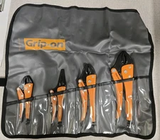 New Grip-On ™ 4 Piece All Purpose Locking Pliers Orange Epoxy Made in SPAIN
