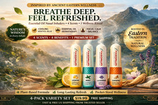 Aromatherapy Nasal Inhaler 4 Pack Sinus Relief Mint Lavender Essential Oil