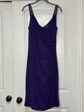 Lauren Ralph Lauren, Women's Purple Evening Dress w/Embellished beaded straps,14