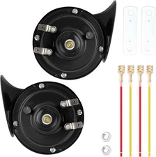 Universal Car Horn Upgrade Kit, 12V High/Low Dual Tone Snail Horn, Loud Waterpro