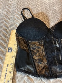 Hunter & Brown Black Corset Bra Top Size Small Lace Sexy Concert Club Festival