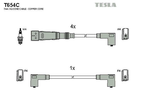 ZüNdleitungssatz Tesla T654C FüR Seat VW Polo 3 6N1 Golf 1H1 Vento 1H2 Caddy 2 1-image