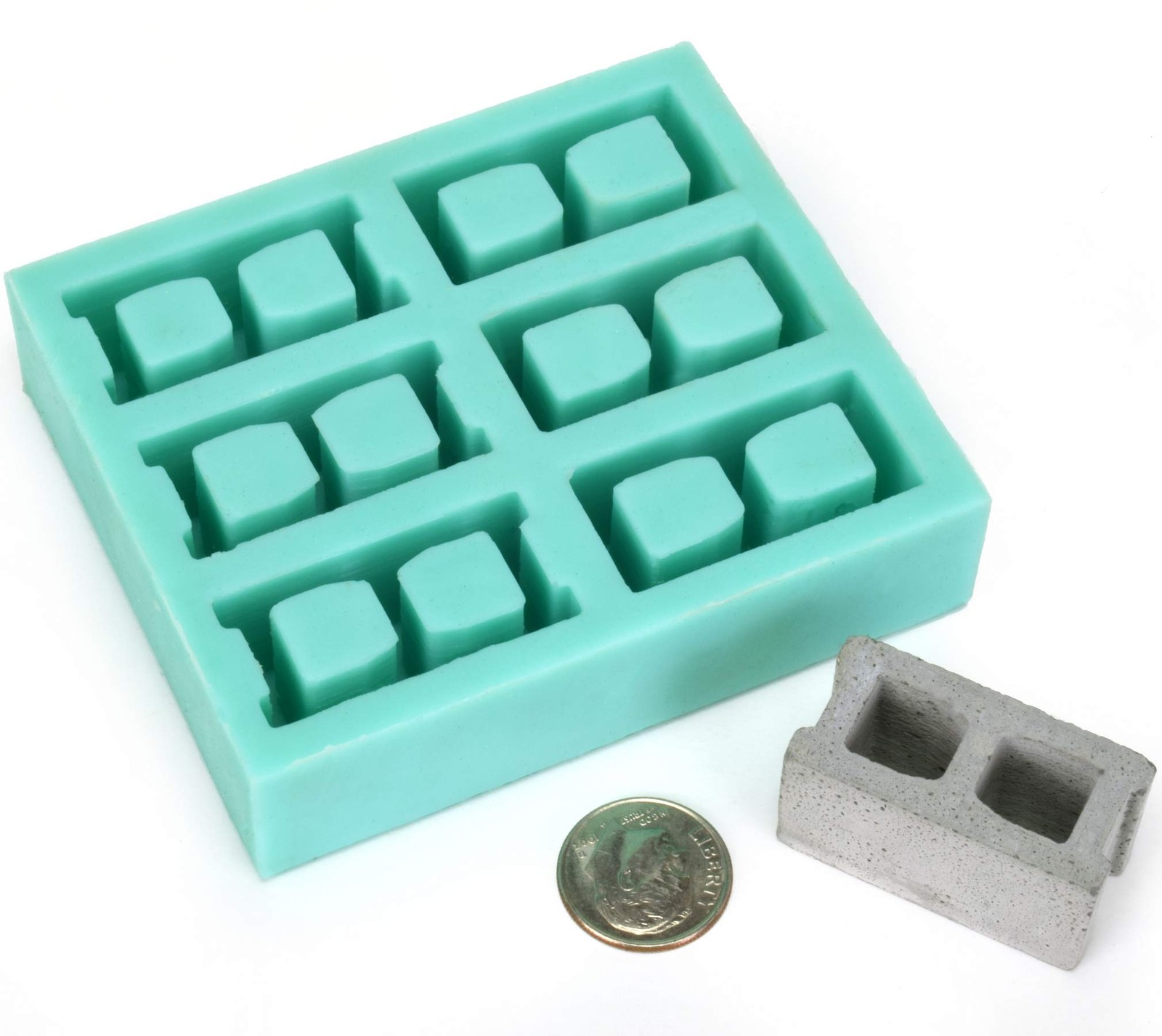 Acacia Grove Miniature Cinder Block Mold, Silicone Rubber (1:12 Scale)