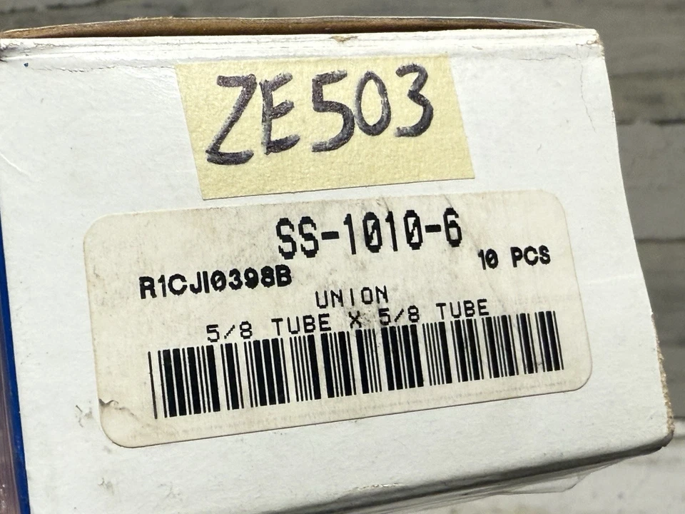 Box of 10 Swagelok SS-1010-6 5/8" Union Stainless Steel New - Image 4 of 4