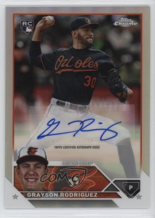 2023 Topps Chrome Update Auto Refractor /499 Grayson Rodriguez #AC-GR Rookie RC