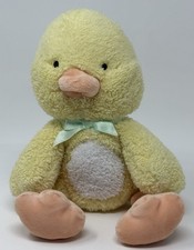 Carters Fuzzy Duck Chick Easter Plush Stuffed Animal Soft Toy Green Bow Spring