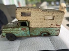 Vintage Tonka FLEETSIDE PICKUP Truck With Camper Green ￼￼
