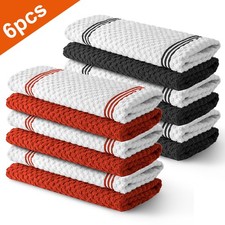 12x Microfiber Kitchen Towels 12x12 Dishcloths Absorbent Reusable Cleaning Rags