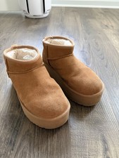 UGG Classic Ultra Mini Platform Women  s Brown Suede Slipper Bootie US 7 EU 38
