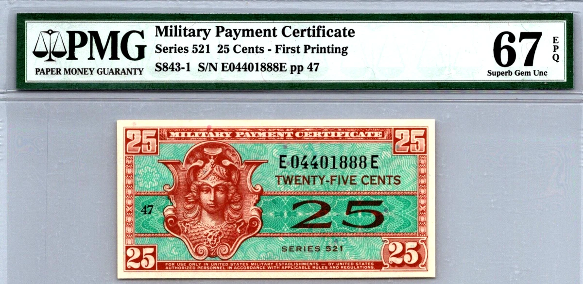 25c Denomination US Military Payment Certificates for sale | eBay