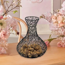Wine Cork Holder Metal Ornament Decorative Black Large Capacity Storage Box