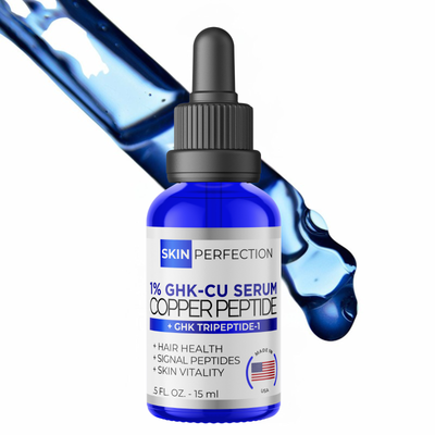 skin perfection ghk-cu copper peptides serum GHK Copper Peptide Facial Serum 1% GHK-Cu wrinkles crow's feet Hair  Shedding