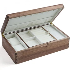 Black Walnut Wooden Jewelry Box - Allwood, Handcrafted, Classic Jewelry Box. ...