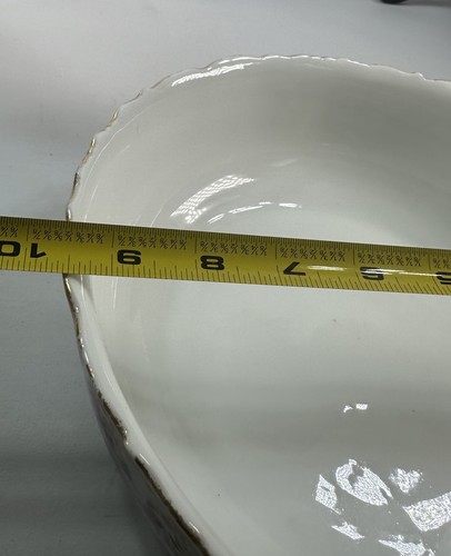 LS&S Limoges Hand Painted Pink Roses Raised Gold 12” Serving Plate -9 1/2” Bowl - Picture 13 of 18