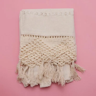 1PC broderie rideaux de cuisine simple coton lin rideau court fait à la main - Photo 1/4