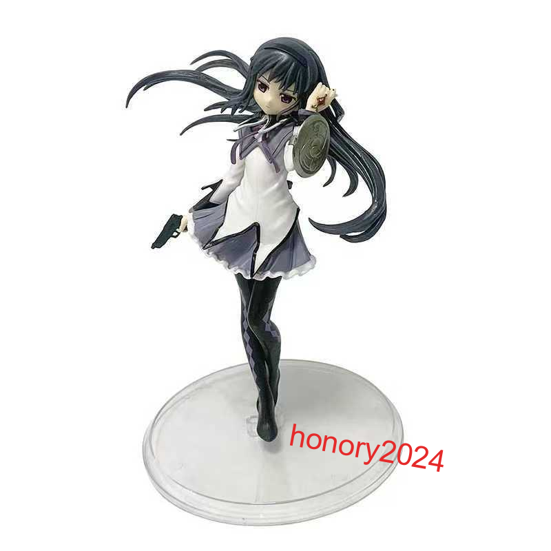 Madoka Magica Figurines d'anime Akemi Homura - Figurine mignonne pour fille - Modèle PVC - Statue de bureau - Cadeau pour les fans - 25 cm