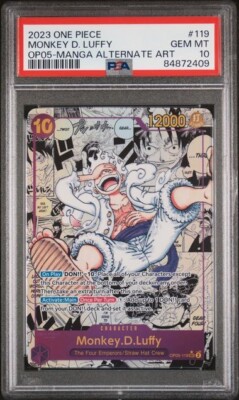 One Piece Card Game Monkey D. Luffy Manga Alternate Art OP05-119